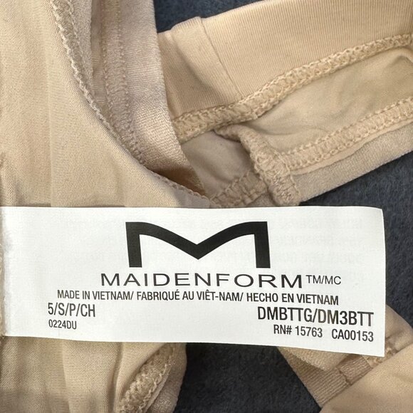Maidenform Womens Size Small 5 Panty Thong Barely There Invisible Look Beige New - Picture 5 of 9